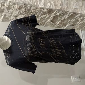 Diesel black and gold wild spirit t-shirt with mesh laser cutouts